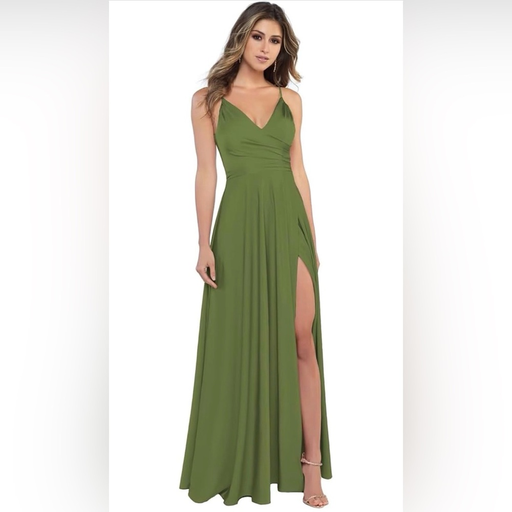 Olive green bridesmaid dress